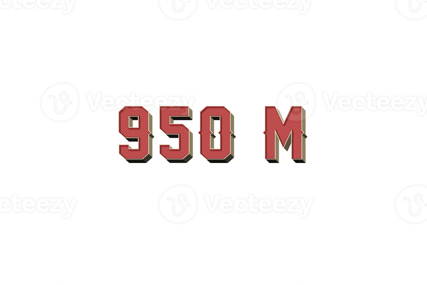 950 million subscribers celebration greeting Number with retro design png