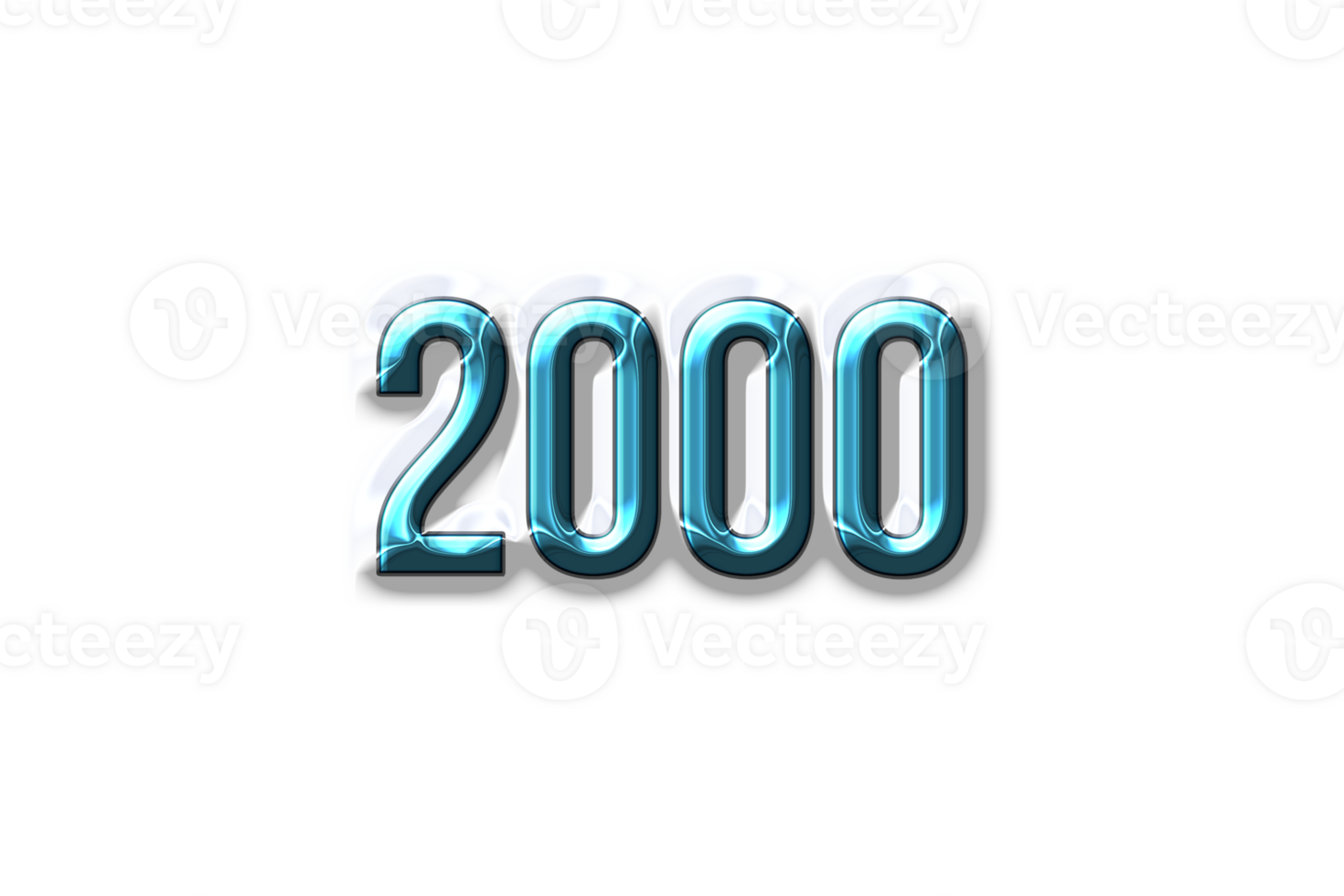2000 subscribers celebration greeting Number with plastic design png