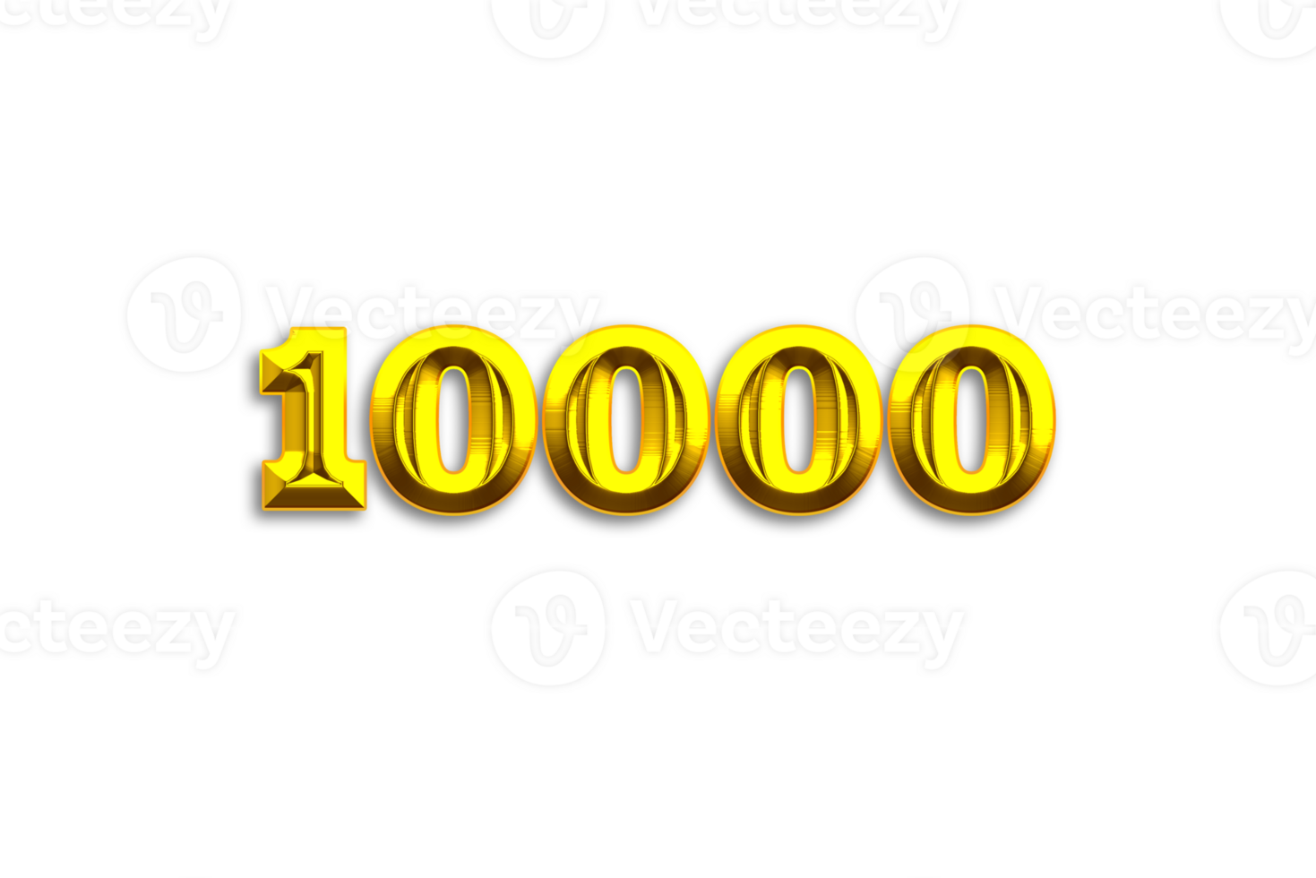 10000 subscribers celebration greeting Number with gold design png
