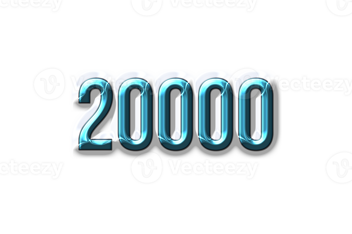 20000 subscribers celebration greeting Number with plastic design png