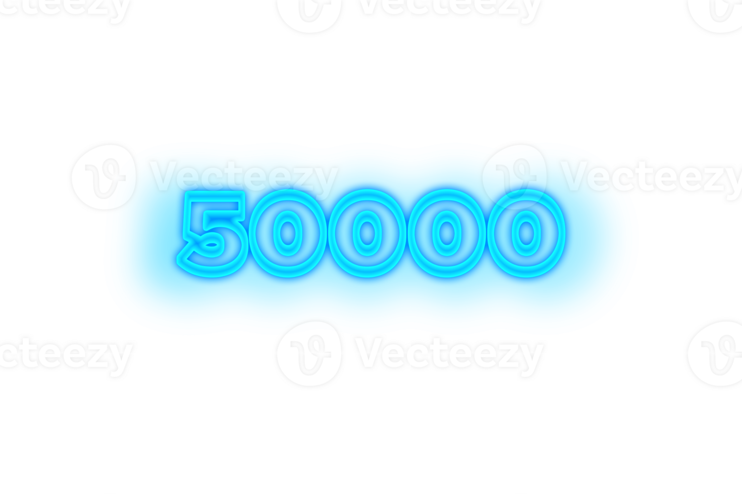 50000 subscribers celebration greeting Number with glow design png