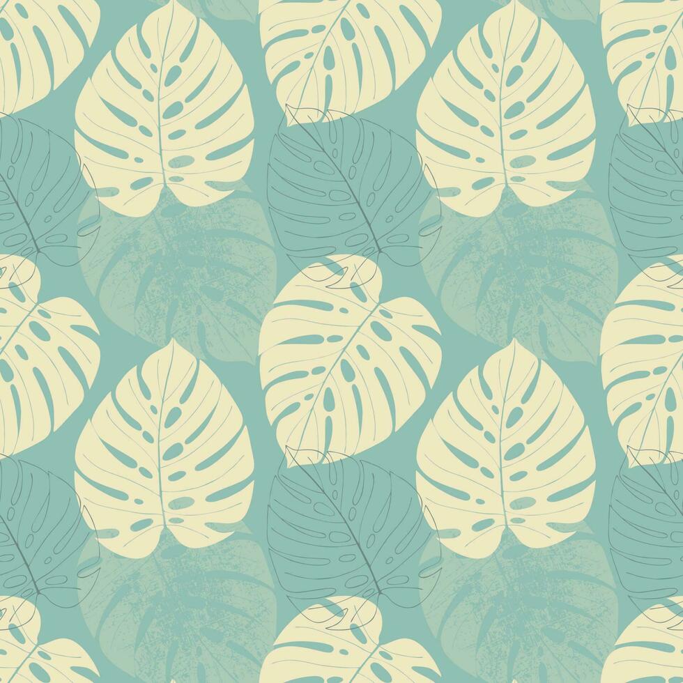 Monstera pattern tropic abstract , pastel colors. vector