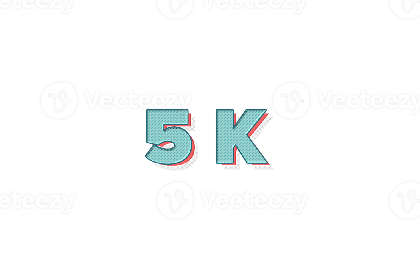 5 k subscribers celebration greeting Number with unique design png