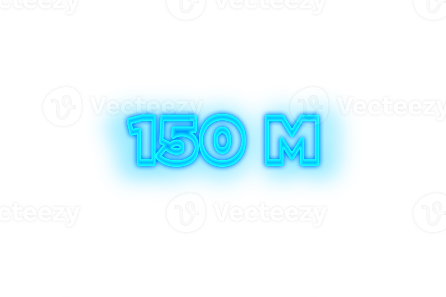150 million subscribers celebration greeting Number with glow design png