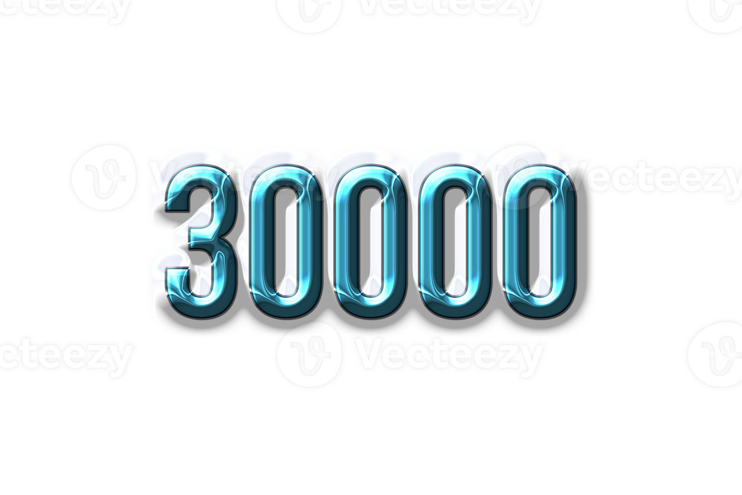 30000 subscribers celebration greeting Number with plastic design png