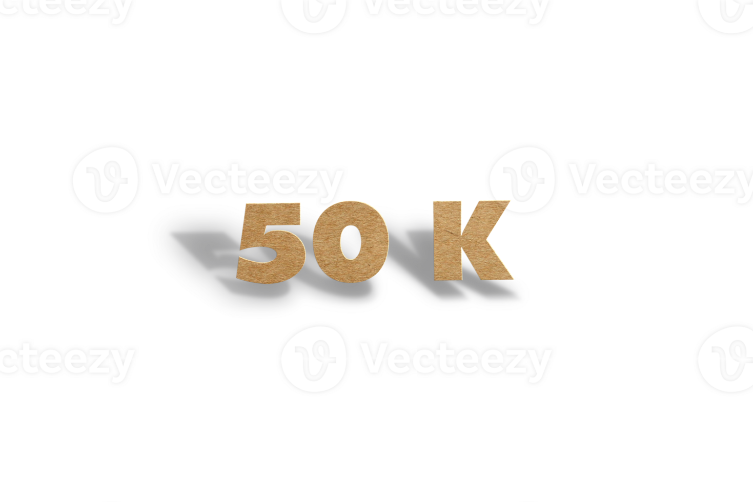 50 k subscribers celebration greeting Number with hard card cutted design png