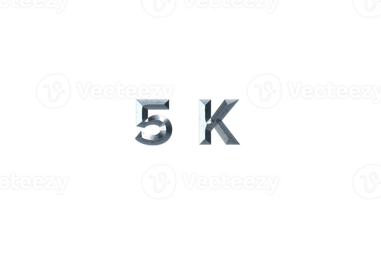 5 k million subscribers celebration greeting Number with grey metal design png