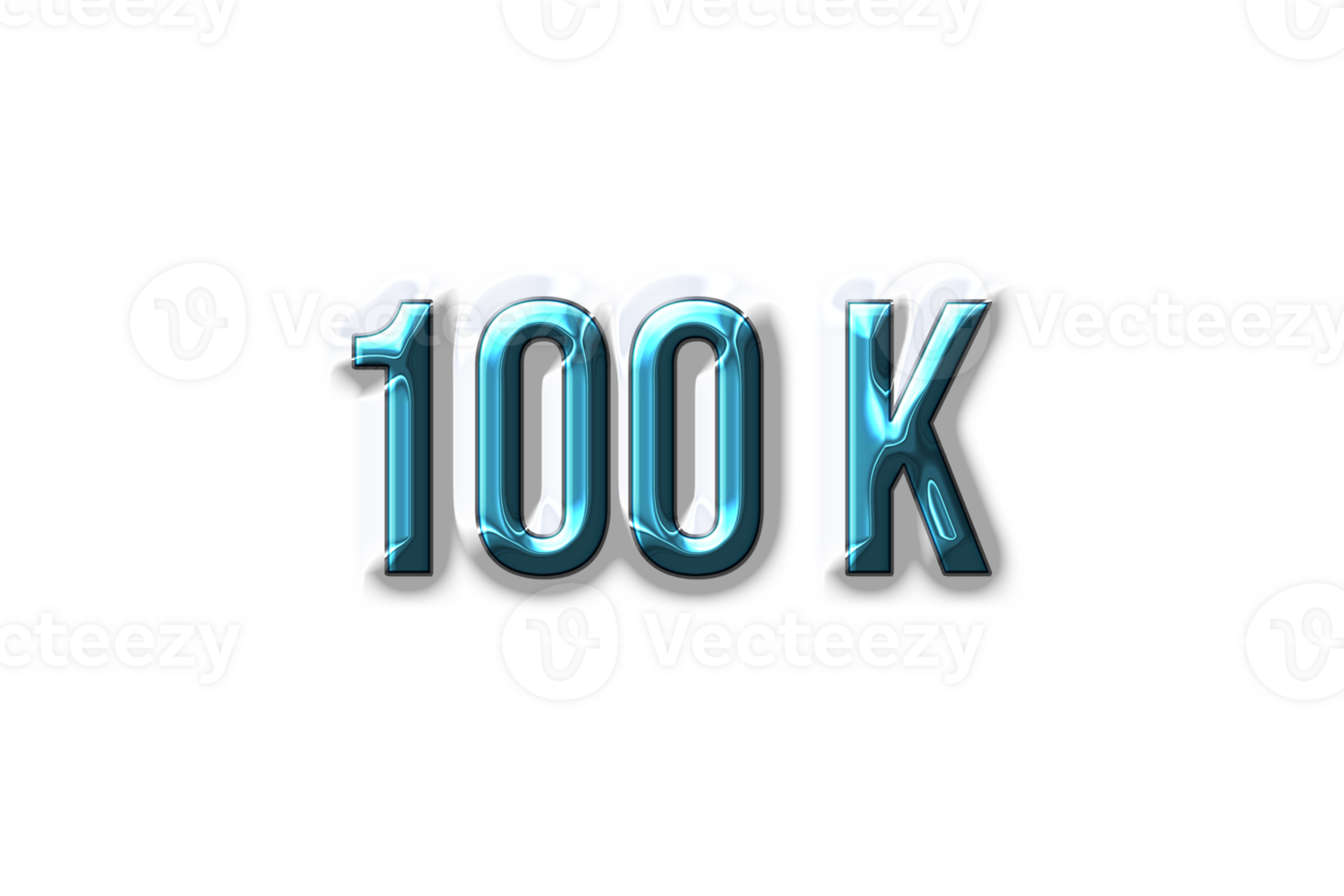 100 k subscribers celebration greeting Number with plastic design png