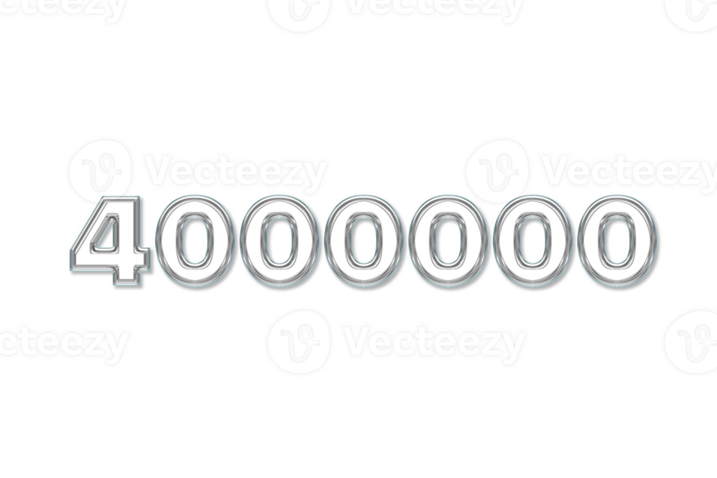 4000000 subscribers celebration greeting Number with glass design png