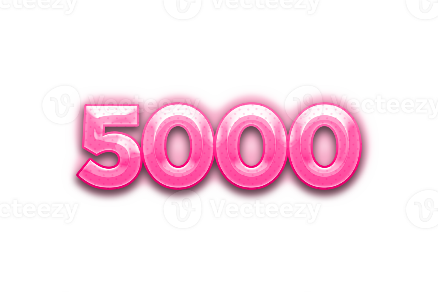 5000 subscribers celebration greeting Number with pink design png