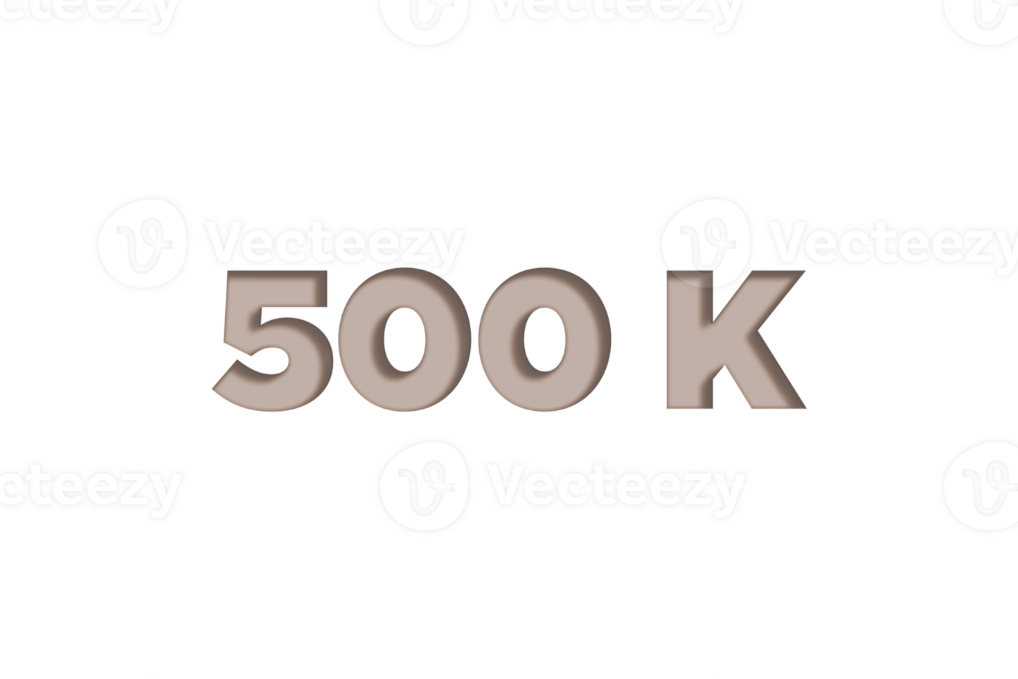500 k subscribers celebration greeting Number with engrave design png