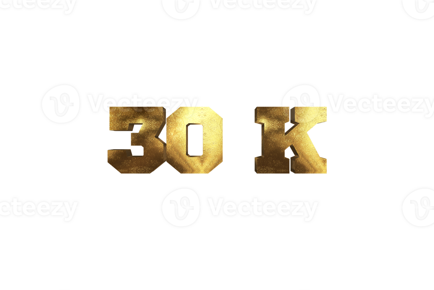 30 k subscribers celebration greeting Number with brass design png