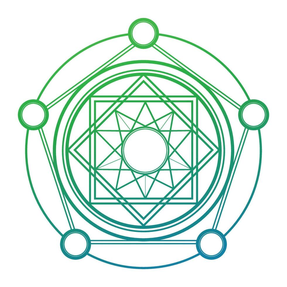 Alchemical magic circle. Secret geometry vector