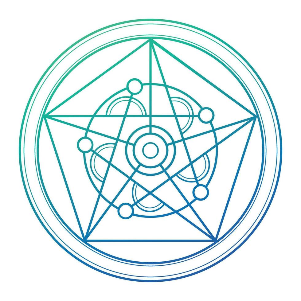 Astral geometry in a circle. Alchemical magic circle vector