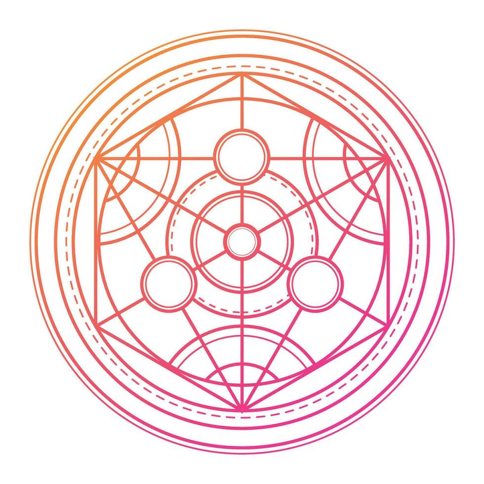 Alchemy is a magic circle. The magic circle, a symbol of mystical geometry vector