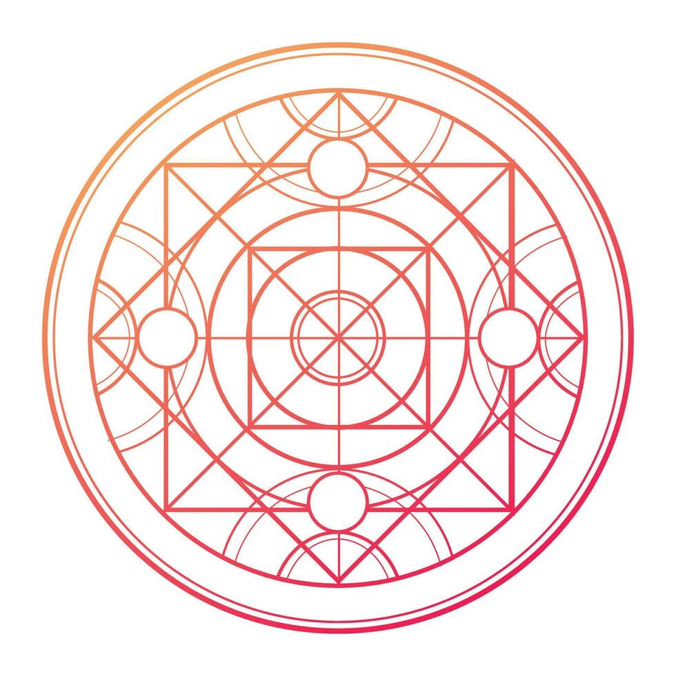 Geometric alchemical magic circle. Alchemy is a magic circle vector