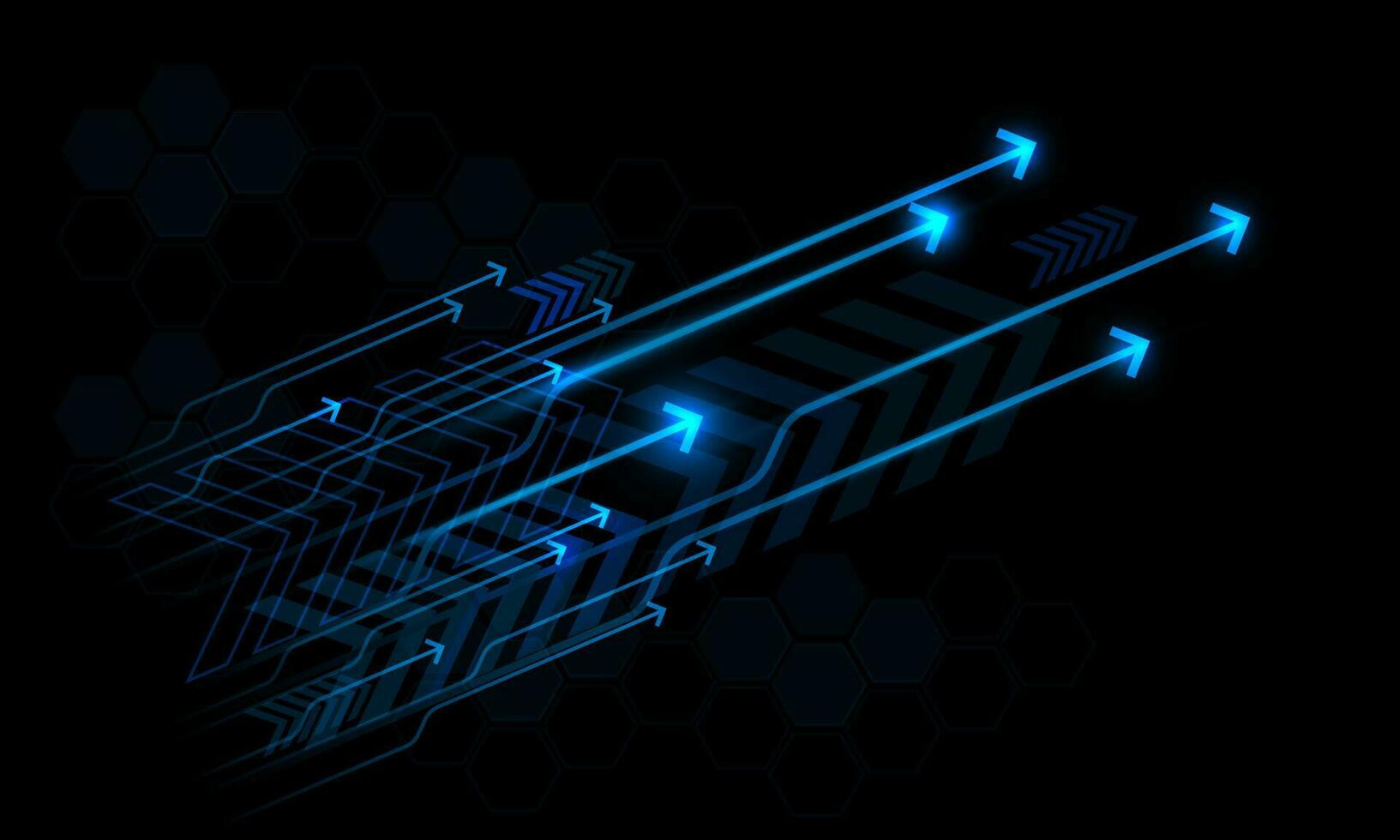 Abstract arrow flow technology direction dynamic on black with blank space  design modern futuristic background vector