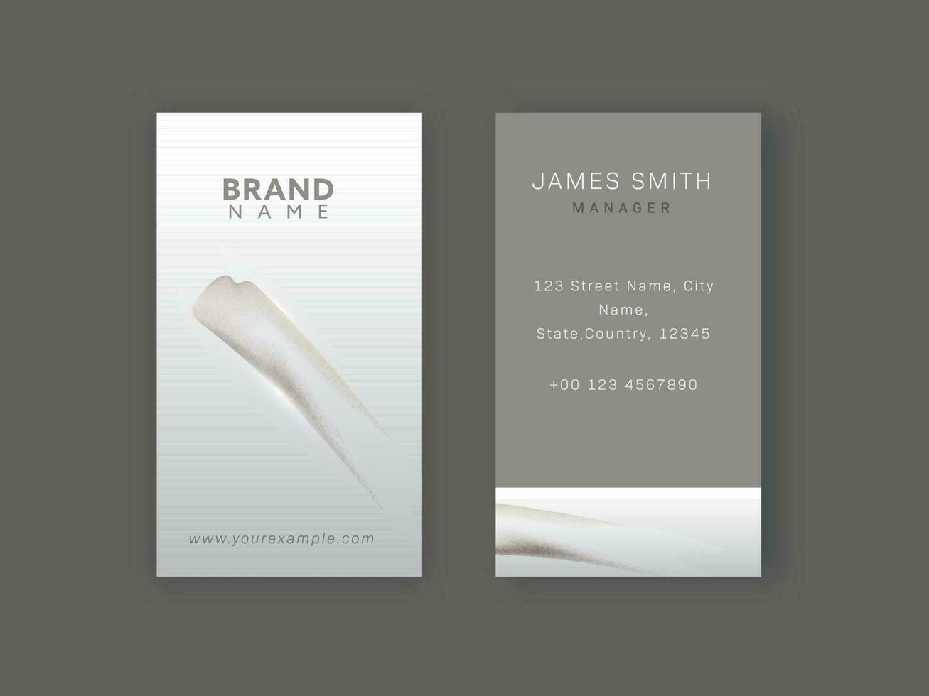 Vertical Business Card Template Layout With Double-Sides. vector