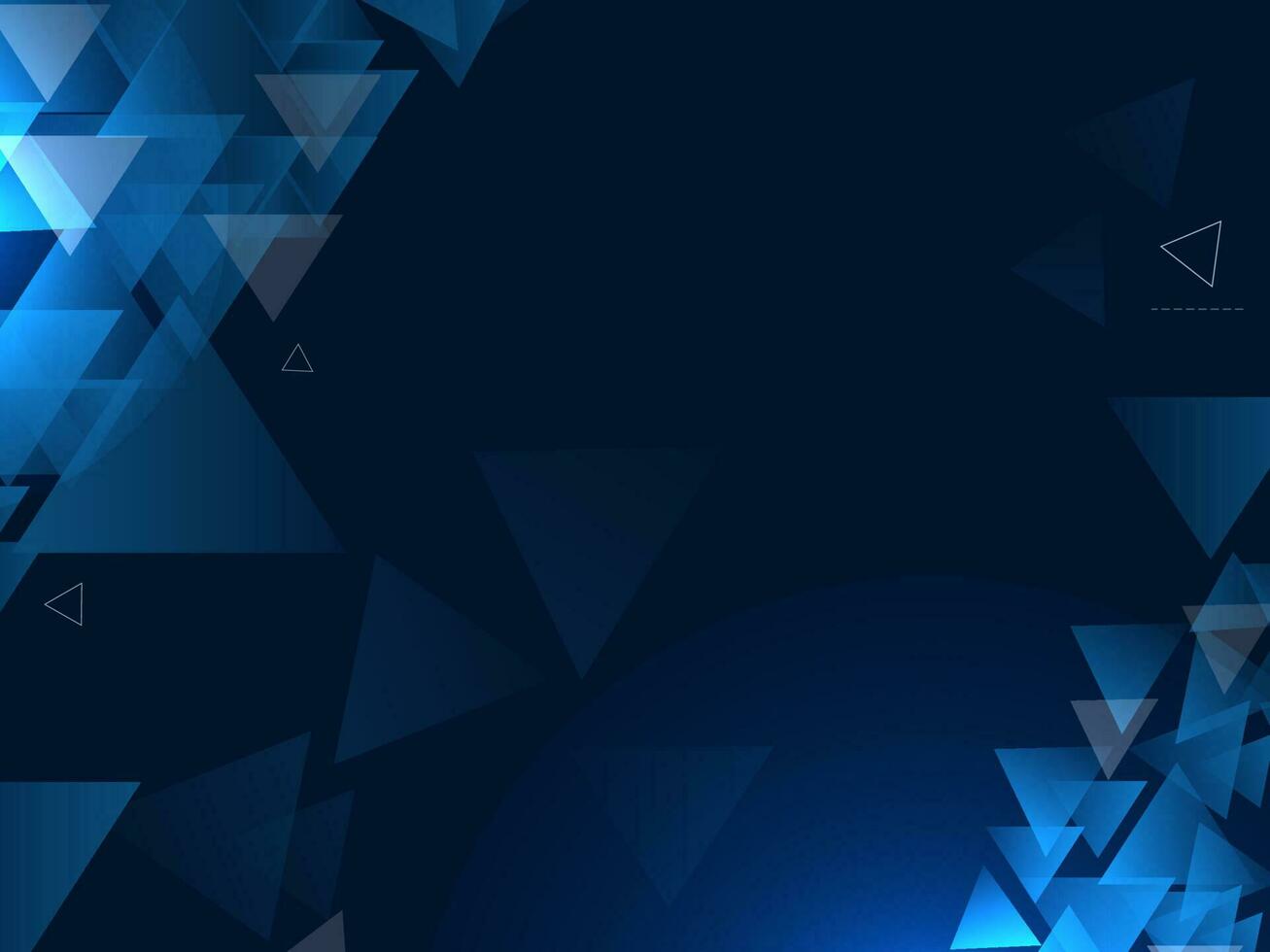 Abstract Blue Background With Geometric Triangle Pattern. vector