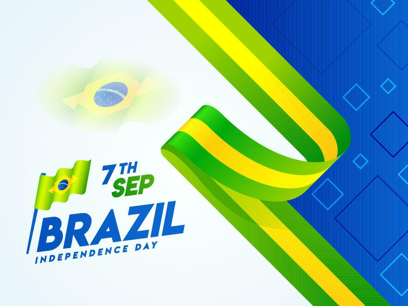 creativo bandera o póster diseño con Brasil nacional bandera para 7mo septiembre, Brasil independencia día celebracion concepto. vector