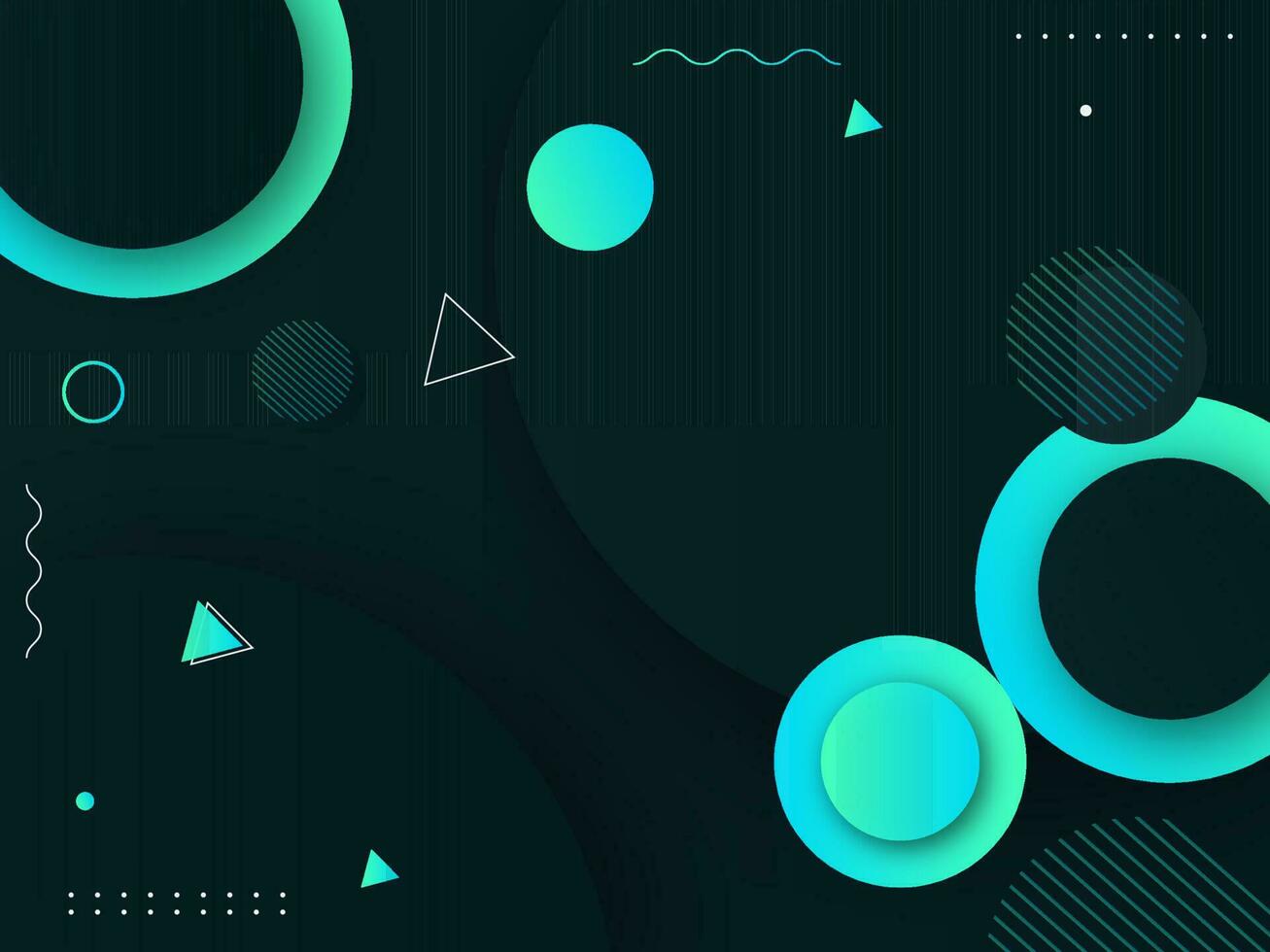 Abstract Background With Geometric Pattern In Teal Color. vector