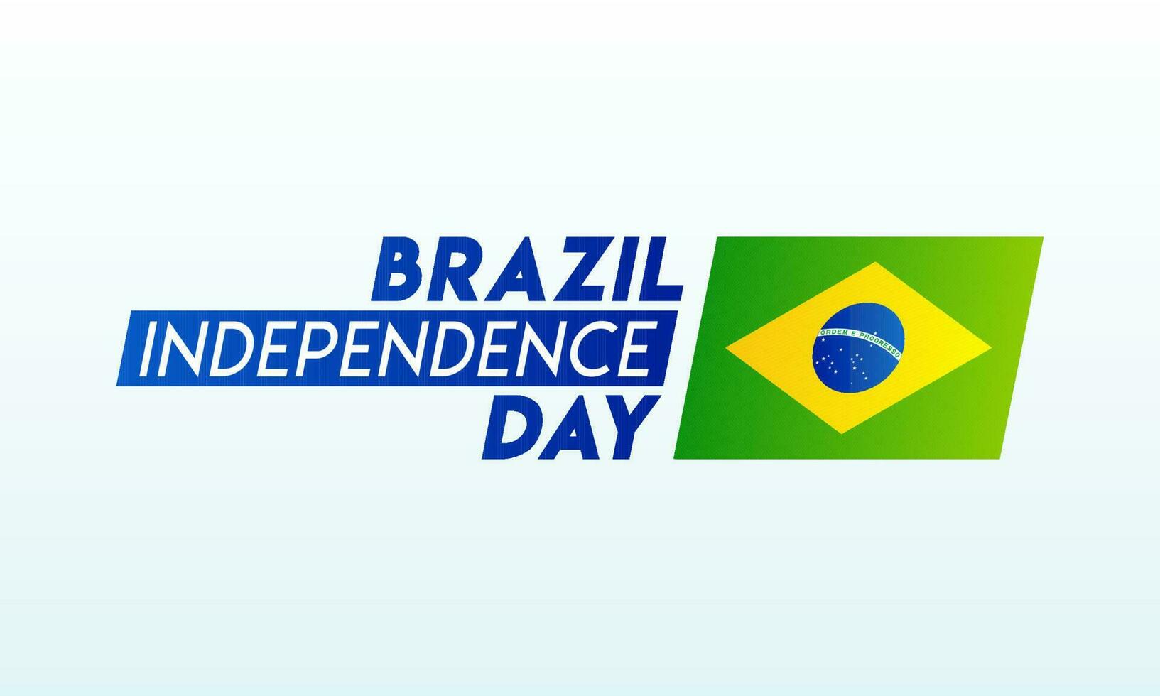 tipografía de Brasil independencia día con Brasil bandera pegatina en blanco antecedentes. lata ser usado como bandera o póster diseño. vector