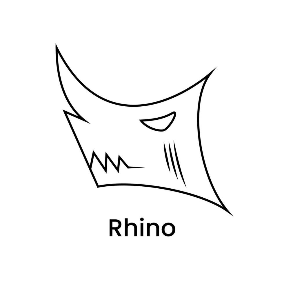 illustration of head rhinoceros with line art style. simple, minimal and creative concept. used for logo, icon, symbol or mascot. suitable for brand identity vector