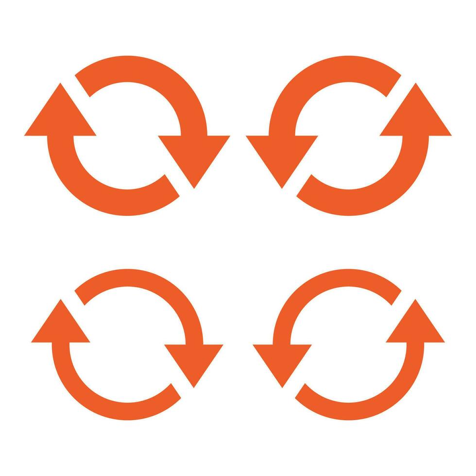 Arrow reload, refresh, loop, direction, rotate icon isolated. vector