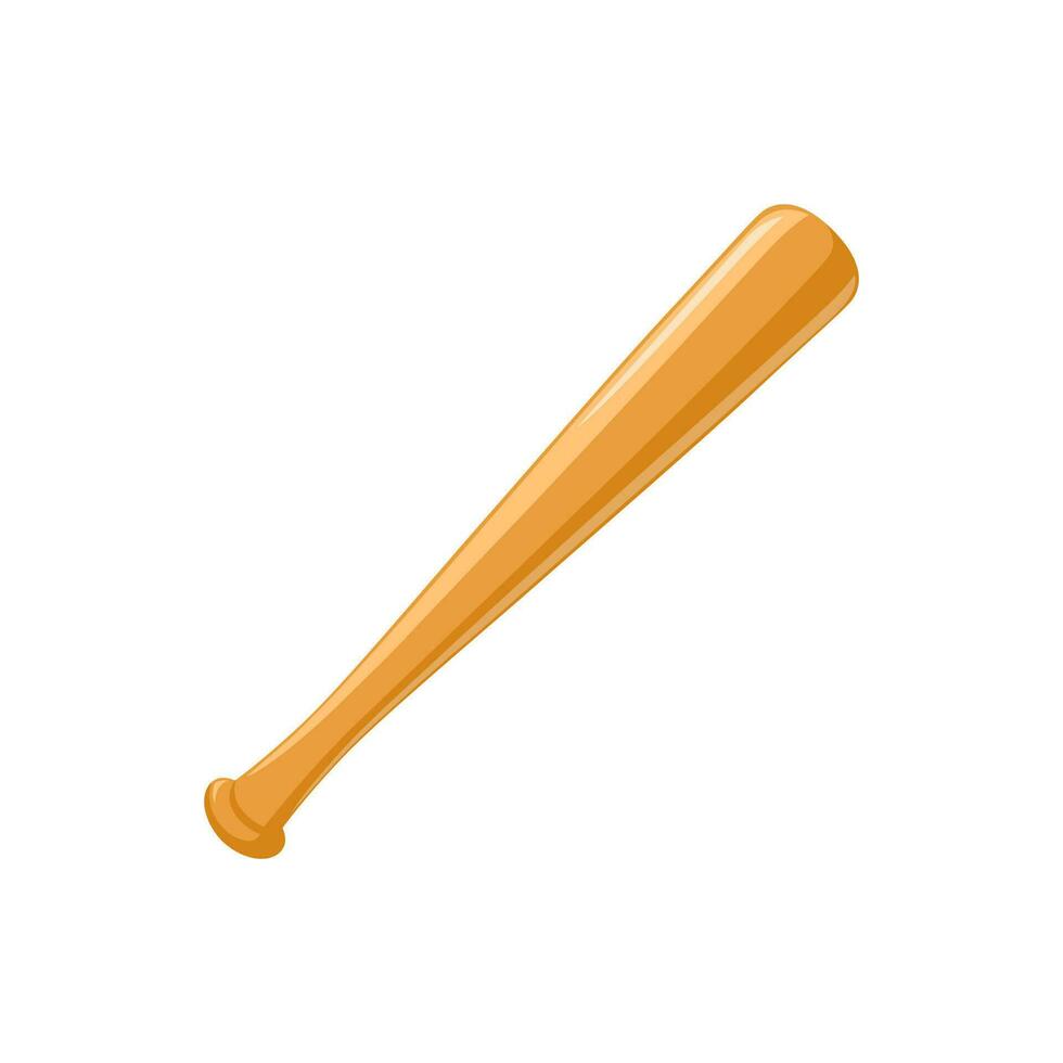 wooden baseball bat isolated on white background,  closeup of baseball bat, sport equipment vector