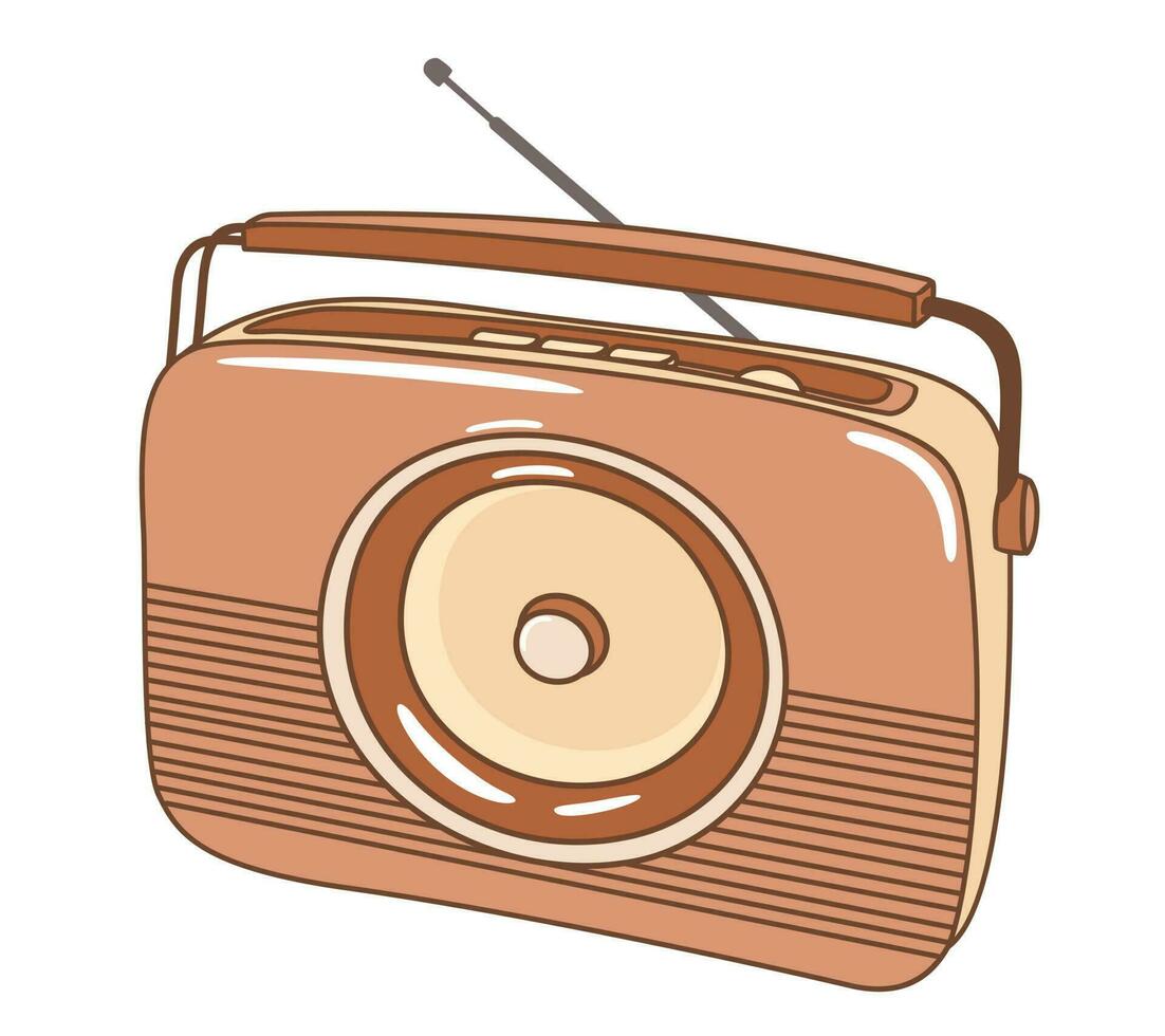 Retro radio. Vector isolated illustration.