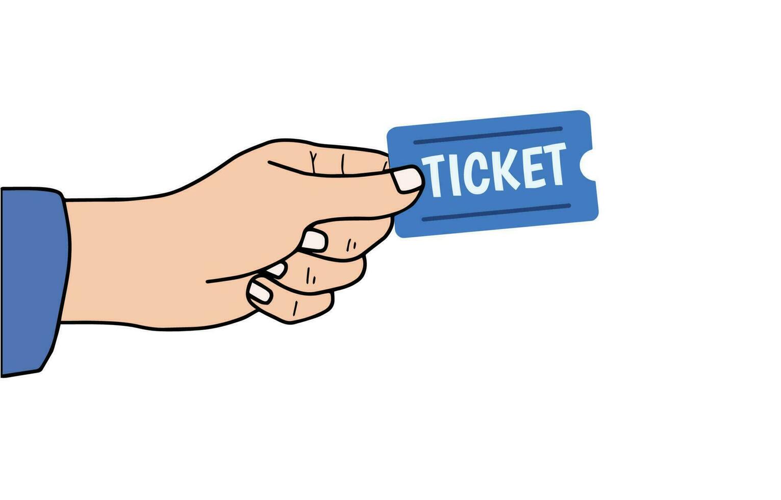 Businessman Hand holding ticket inspection and validation - vector illustration in flat style design