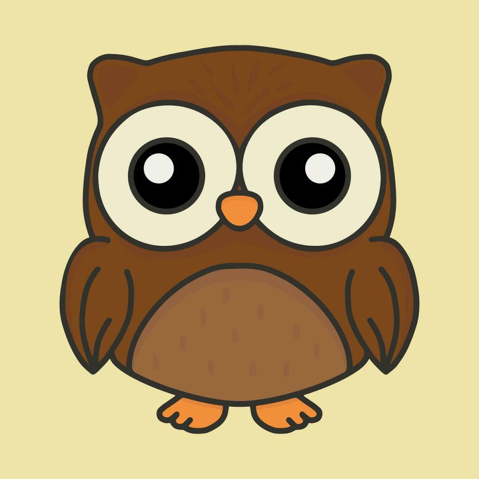 owl cute in vector. Vector illustration with a bird in cartoon style.