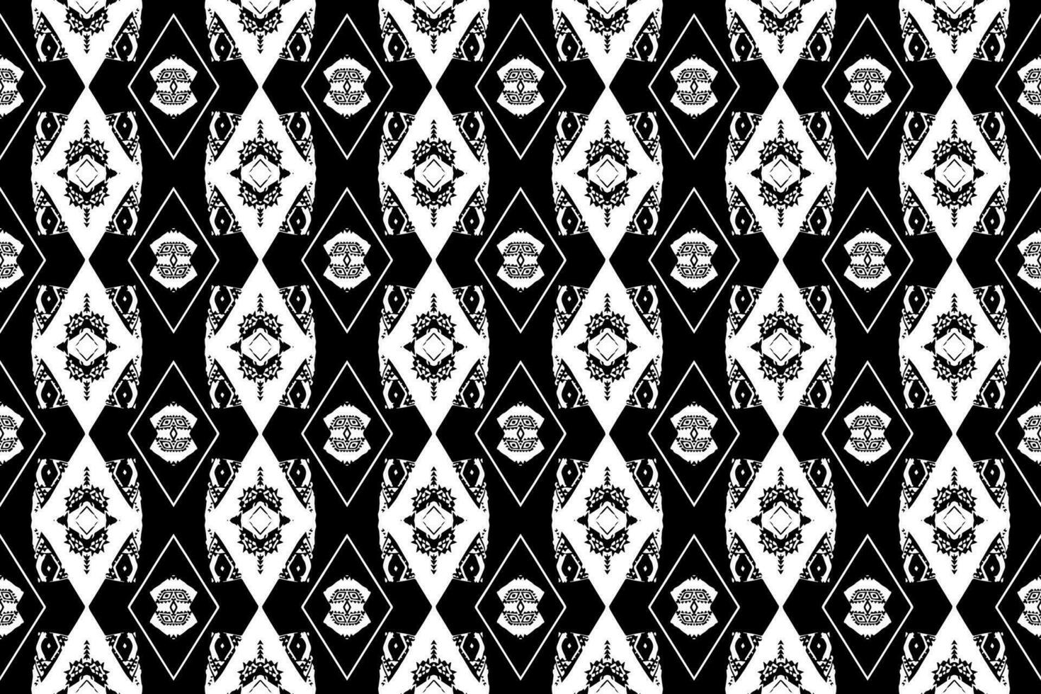 sin costura batik patrón, geométrico tribal patrón se parece étnico bohemio, azteca estilo, ikat estilo.lujo decorativo tela negro y blanco sin costura modelo para famoso pancartas vector