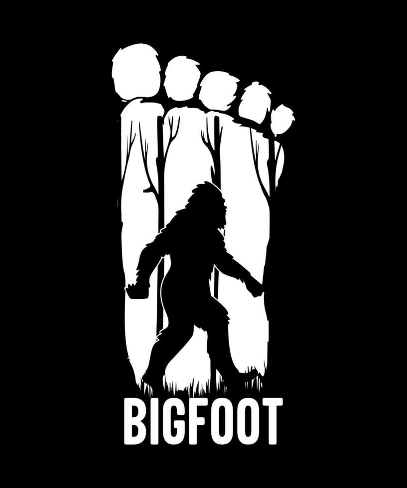 Sasquatch bigfoot illustration vector tshirt design