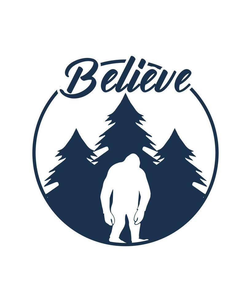 Sasquatch bigfoot illustration vector tshirt design