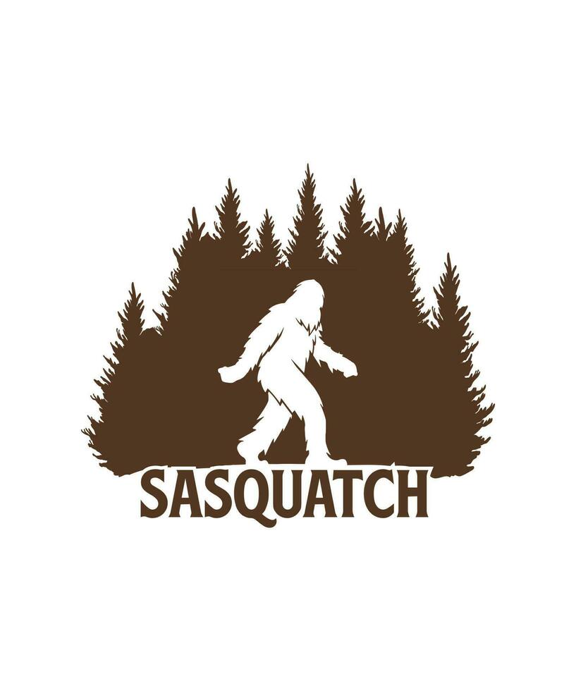Sasquatch Pie Grande ilustración vector camiseta diseño