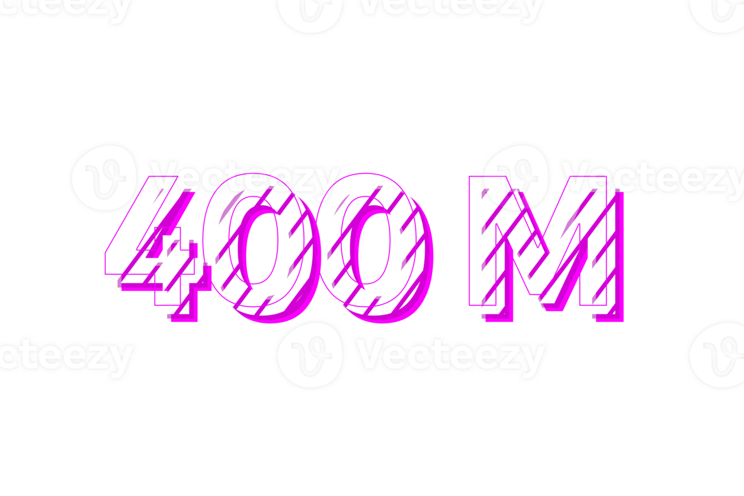 400 million subscribers celebration greeting Number with stripe design png