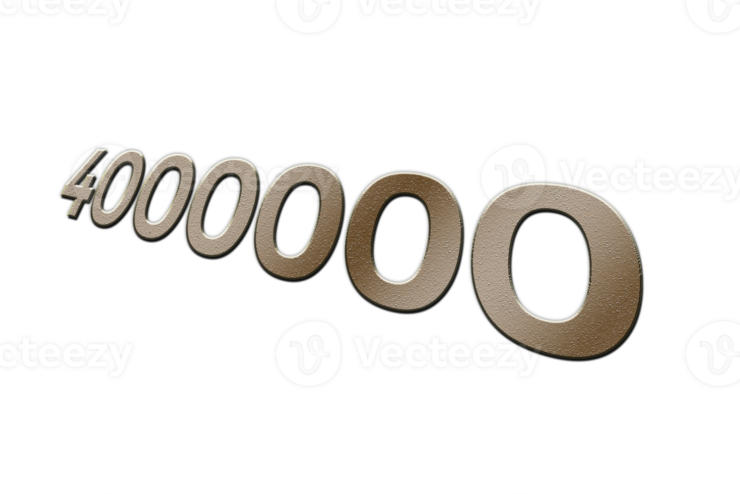 4000000 subscribers celebration greeting Number with metal design png