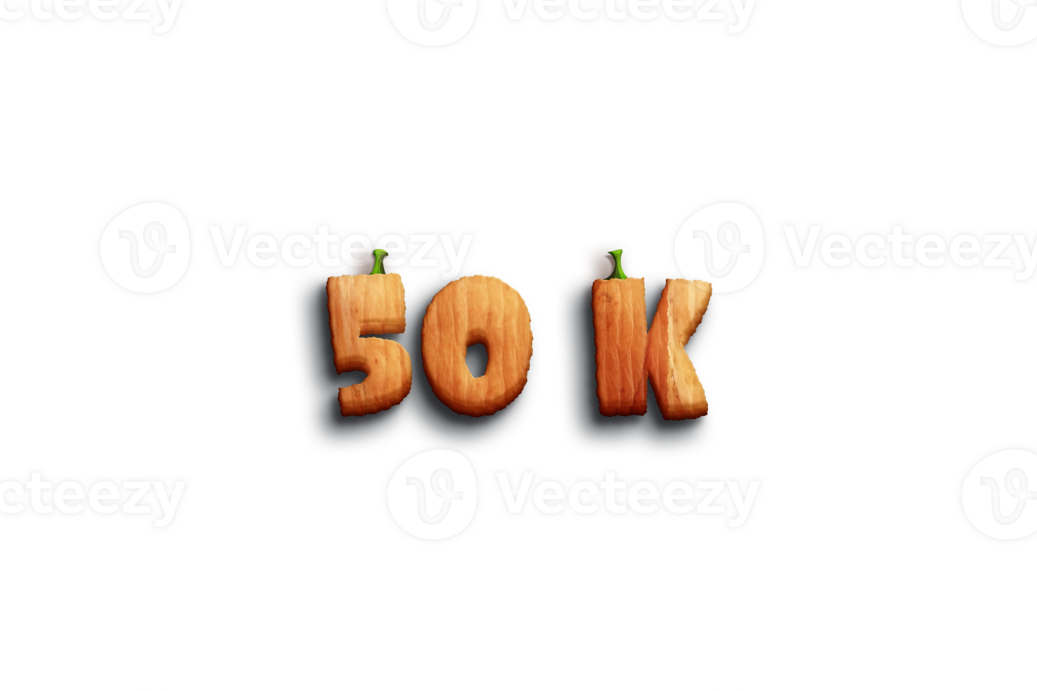 50 k subscribers celebration greeting Number with pumpkin design png