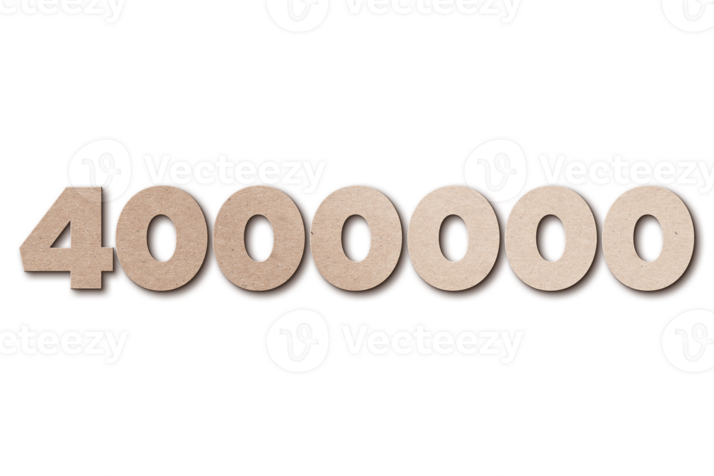 4000000 subscribers celebration greeting Number with card board design png