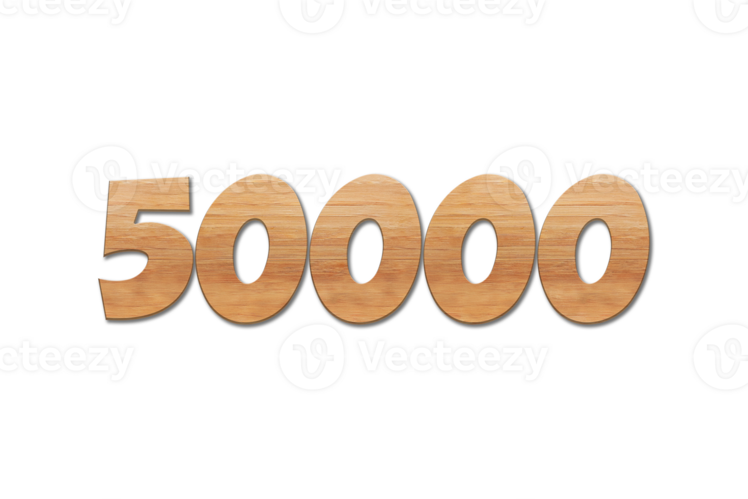 50000 subscribers celebration greeting Number with oak wood design png