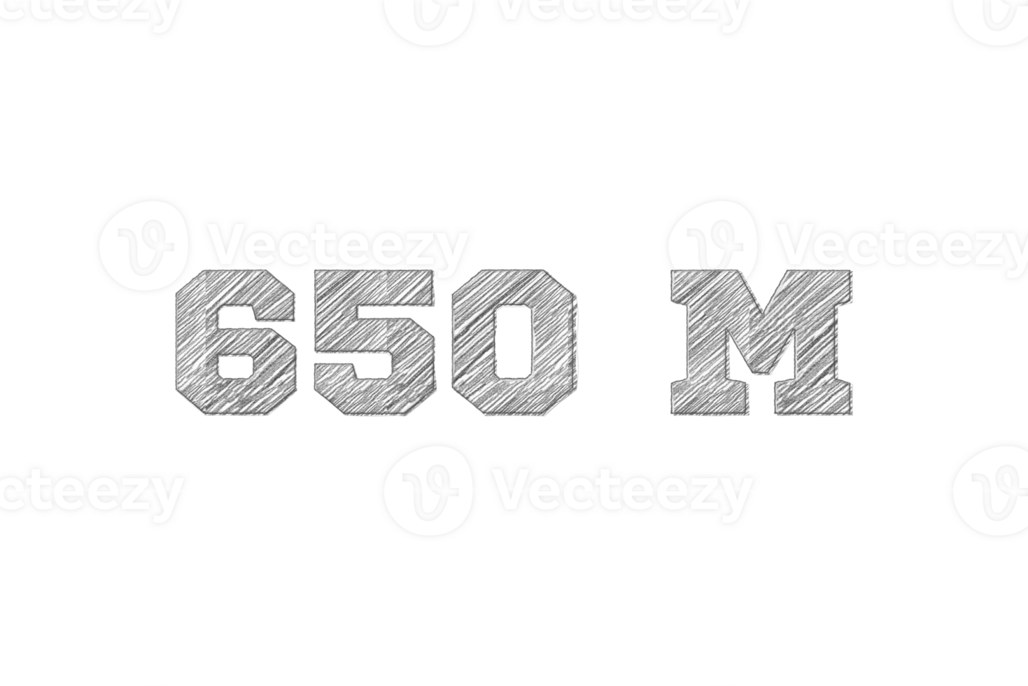 650 million  subscribers celebration greeting Number with pencil sketch design png