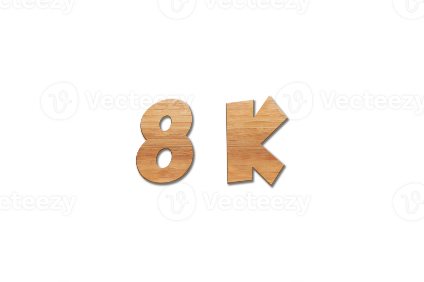 8 k subscribers celebration greeting Number with oak wood design png
