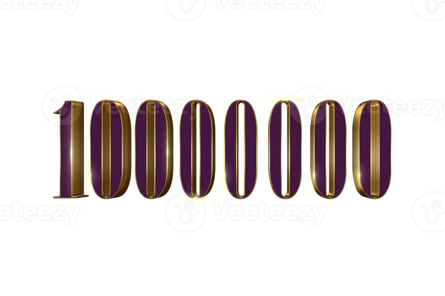 10000000 subscribers celebration greeting Number with luxury design png