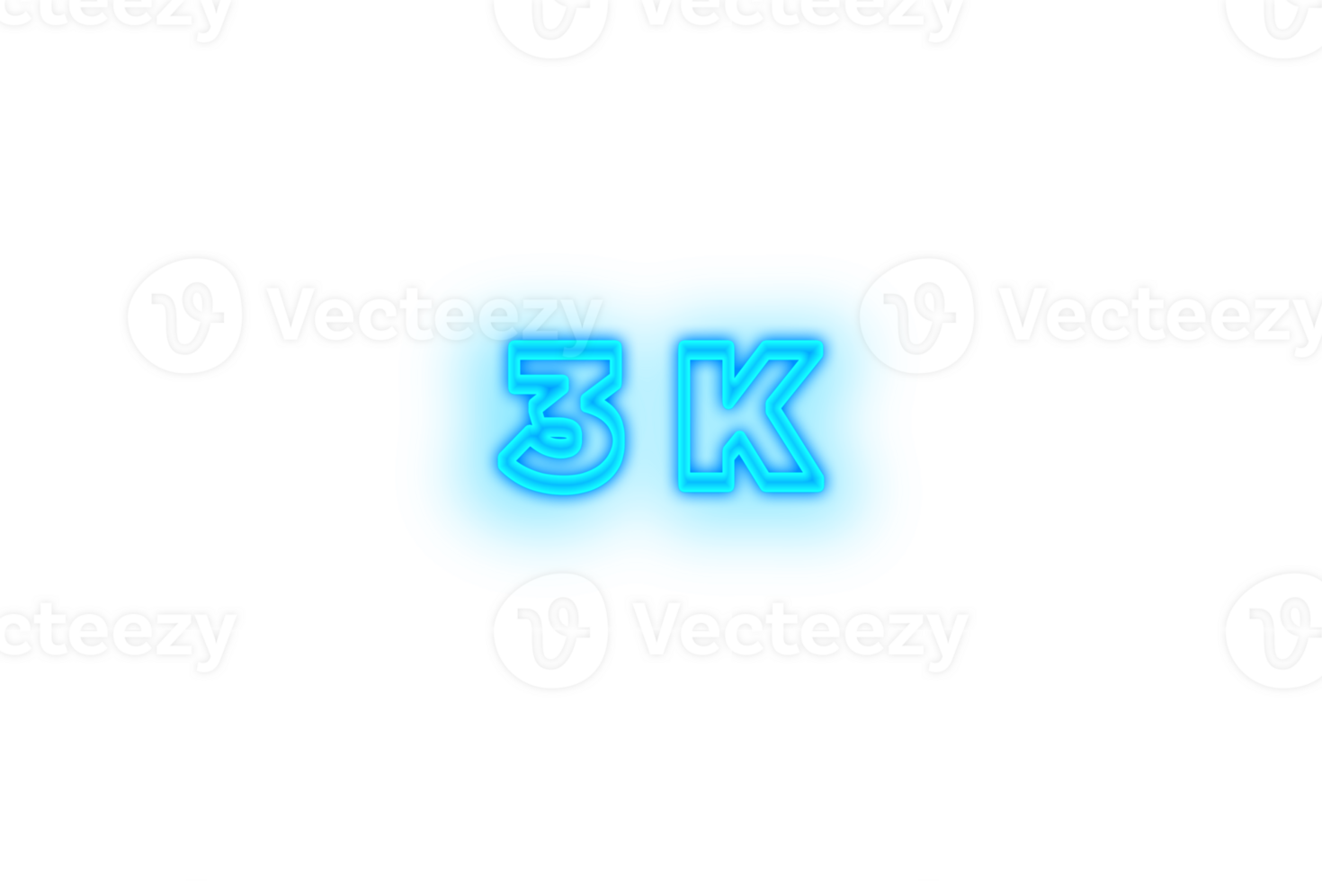 3 k subscribers celebration greeting Number with glow design png