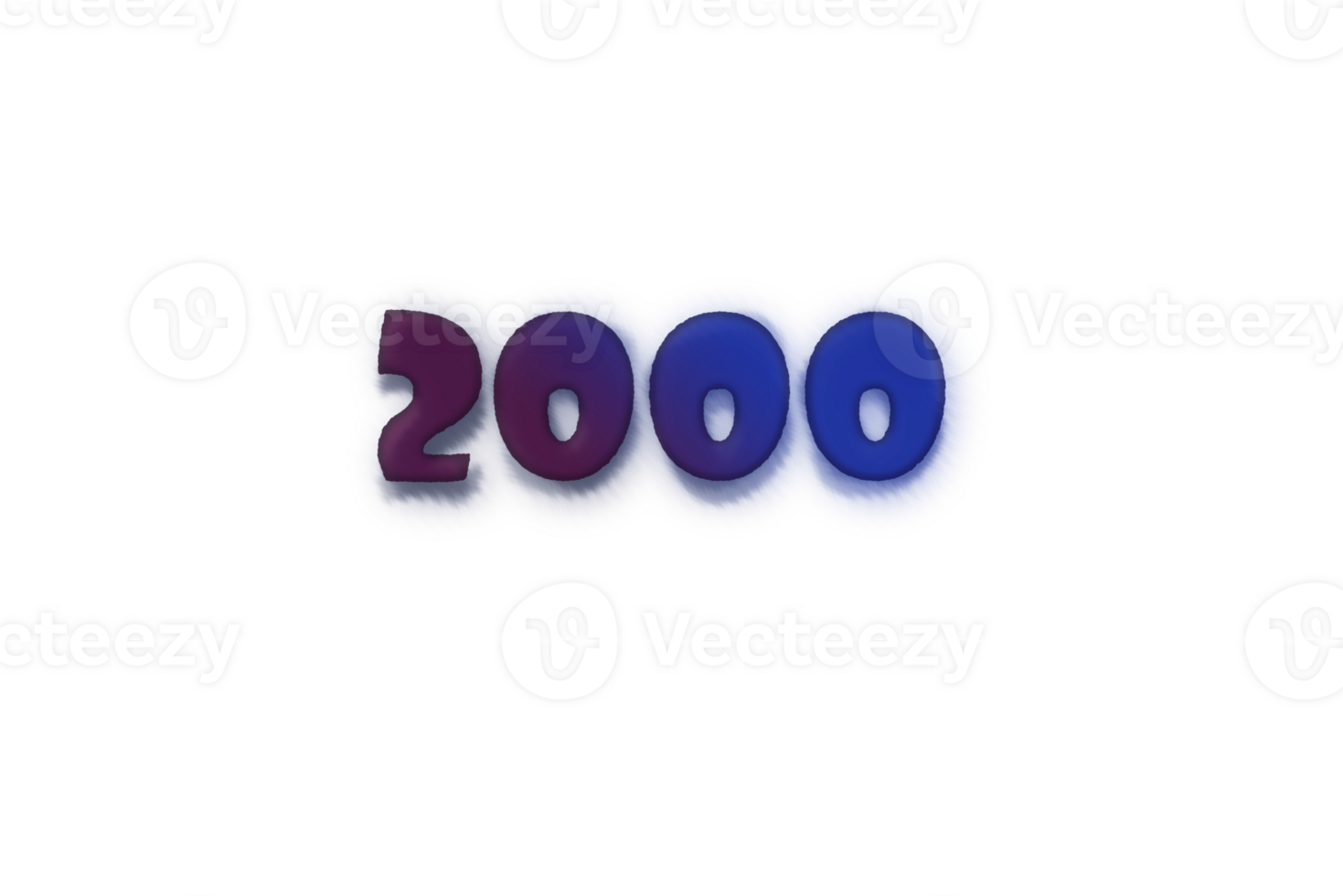 2000 subscribers celebration greeting Number with ink design png