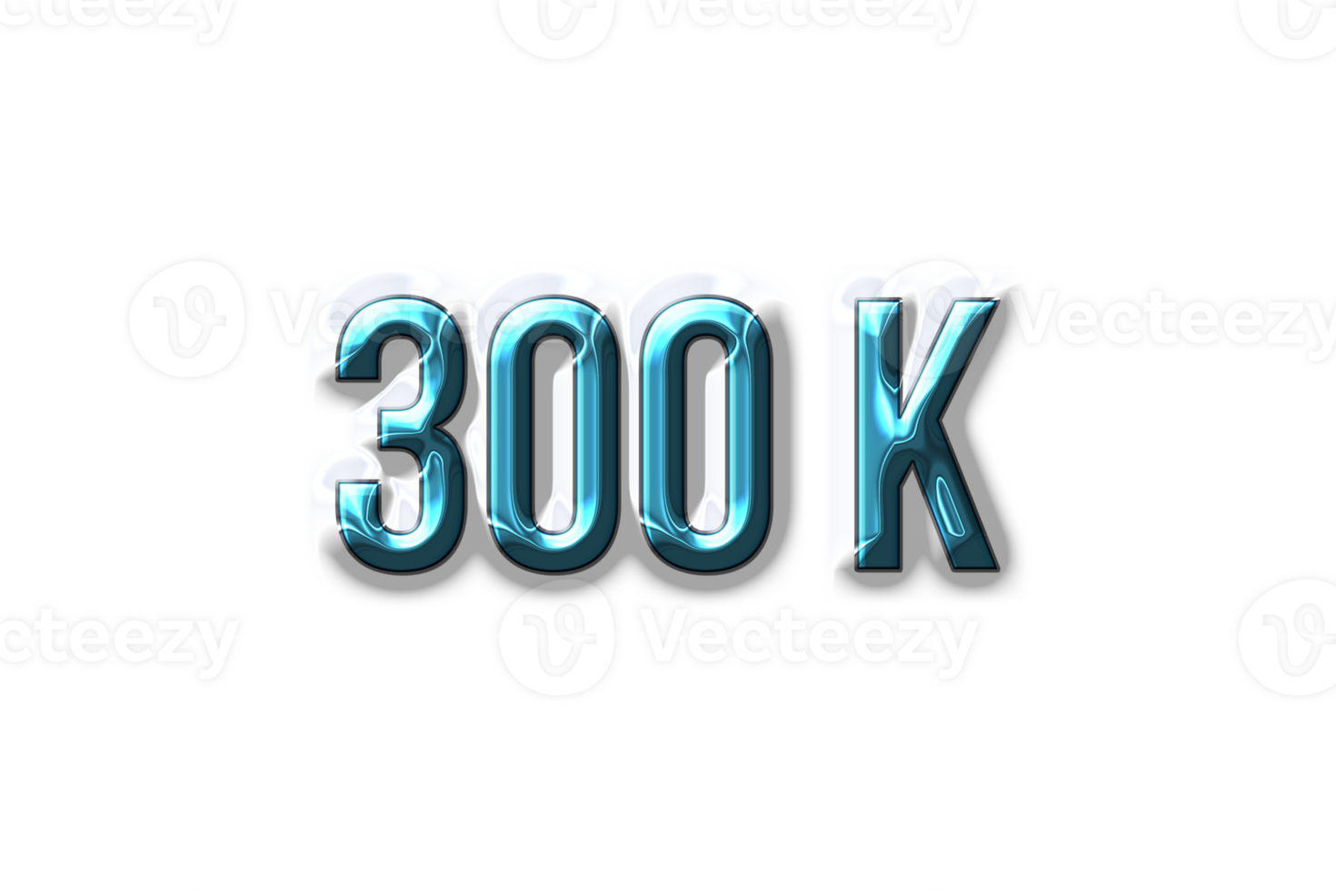 300 k subscribers celebration greeting Number with plastic design png