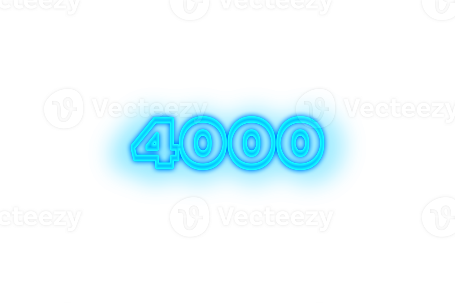 4000 subscribers celebration greeting Number with glow design png
