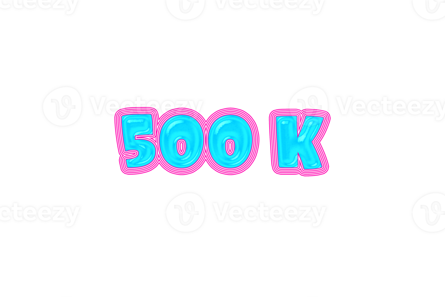 500 k subscribers celebration greeting Number with jelly design png