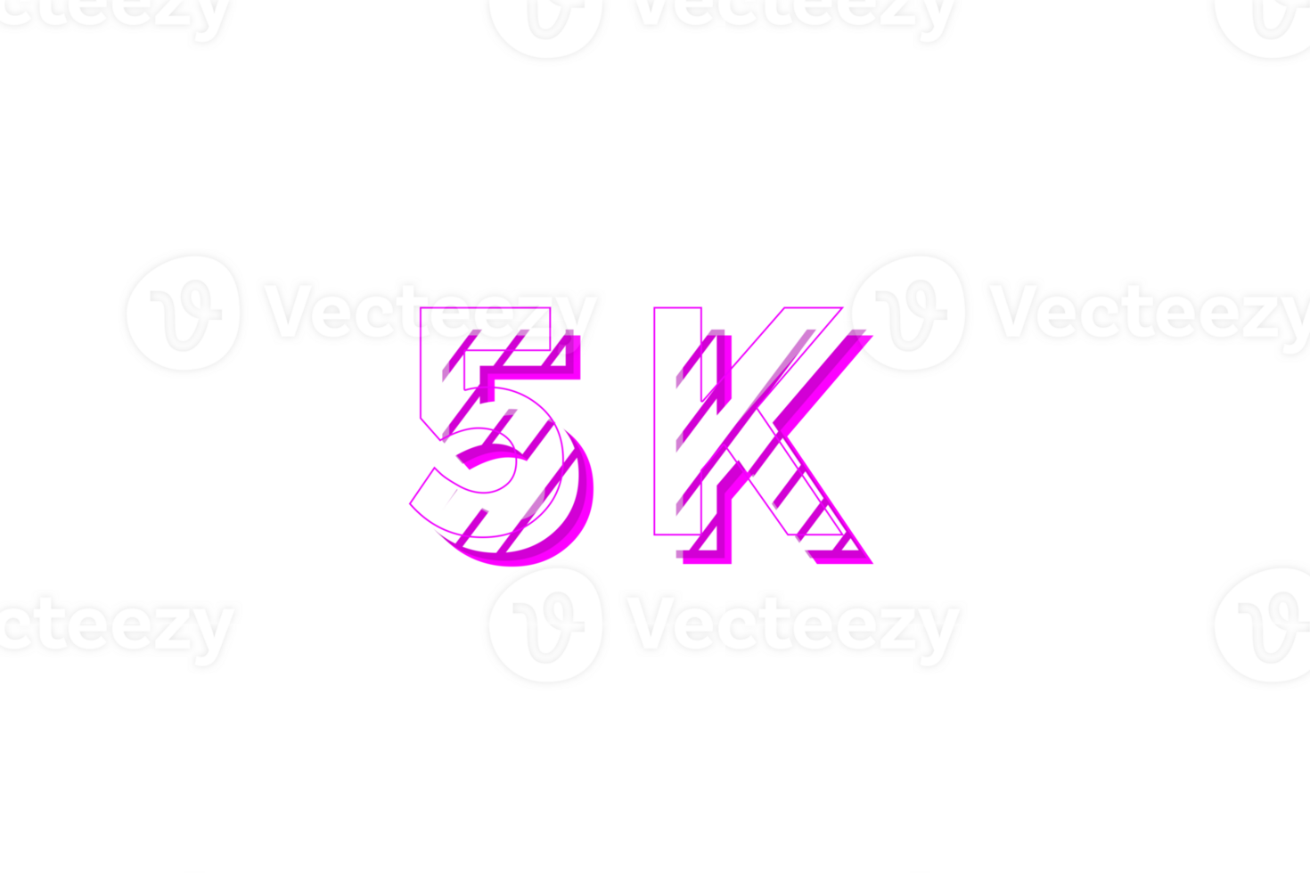 5 k subscribers celebration greeting Number with stripe design png